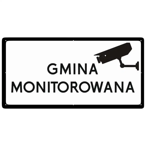 Tabliczka metalowa - Gmina Monitorowana - 400x200 mm - odblask