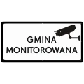 Biała tabliczka podwójnie gięta - Gmina monitorowana - 400x200 mm - sklep drogowy Widrog.webp
