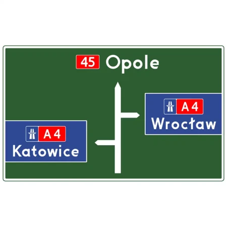 Znak drogowy E-1B - tablica przeddrogowskazowa przed wjazdem na autostradę - folia odblaskowa I generacji - 200x150 cm - sklep drogowy Widrog.webp