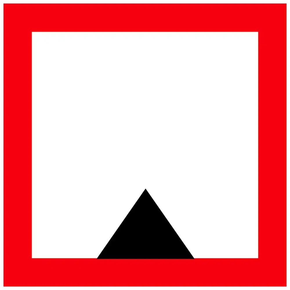 Znak Żeglugowy C. 1 - ograniczona głębokość - folia odblaskowa drugiej generacji - 900 x 900 mm - sklep drogowy Widrog.webp