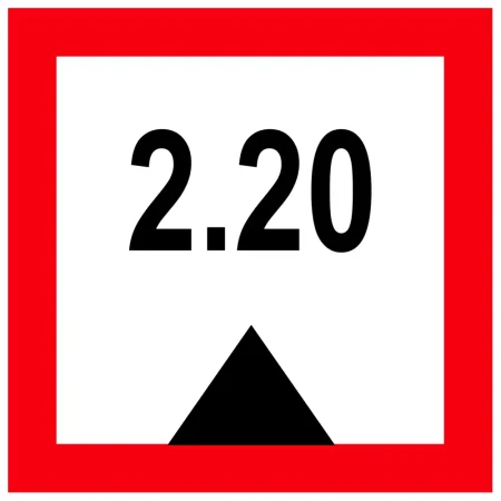Znak Żeglugowy C. 1 - ograniczona głębokość 2.20 m - folia odblaskowa pierwszej generacji - 900 x 900 mm - sklep drogowy Widrog.webp