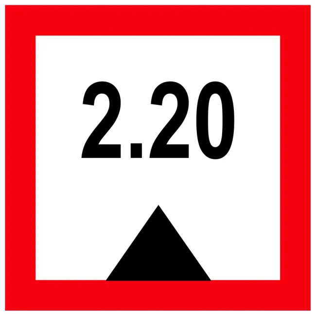 Znak Żeglugowy C. 1 - ograniczona głębokość 2.20 m - folia odblaskowa pierwszej generacji - 900 x 900 mm - sklep drogowy Widrog.webp