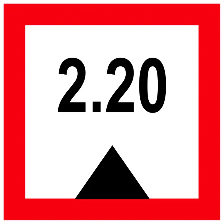 Znak Żeglugowy C. 1 - ograniczona głębokość 2.20 m - folia odblaskowa pierwszej generacji - 900 x 900 mm - sklep drogowy Widrog.webp