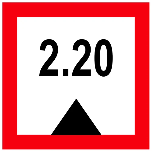 Znak Żeglugowy C. 1 - ograniczona głębokość 2.20 m - folia odblaskowa drugiej generacji - 900 x 900 mm - sklep drogowy Widrog.webp