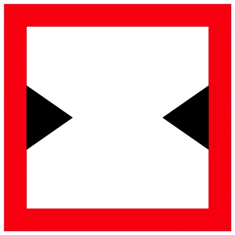 Znak Żeglugowy C. 3 - ograniczona szerokość szlaku lub kanału żeglownego - folia odblaskowa pierwszej generacji - 900 x 900 mm - sklep drogowy Widrog.webp