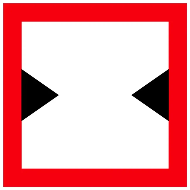 Znak Żeglugowy C. 3 - ograniczona szerokość szlaku lub kanału żeglownego - folia odblaskowa drugiej generacji - 900 x 900 mm - sklep drogowy Widrog.webp