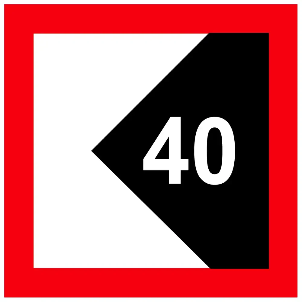 Znak Żeglugowy C. 5 - granica szlaku żeglownego oddalona od prawego (lewego) brzegu w metrach - folia odblaskowa drugiej generacji - 900 x 900 mm - sklep drogowy Widrog.webp