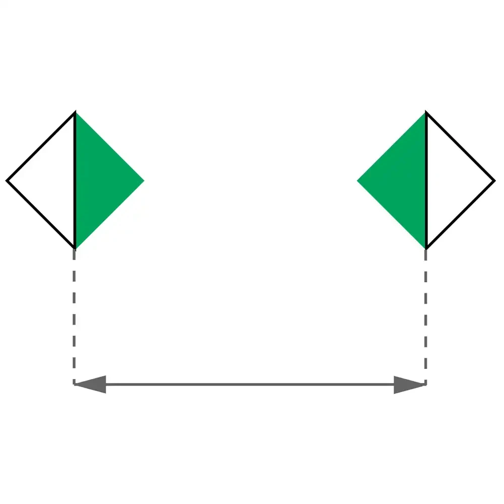 Znak Żeglugowy D. 2 - zalecenie trzymania się we wskazanym obszarze - folia odblaskowa drugiej generacji - 900 x 900 mm - sklep drogowy Widrog.webp