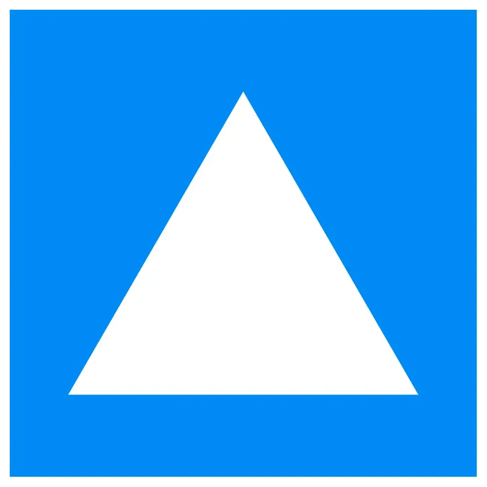 Znak Żeglugowy E. 5.4 - postój dla statków przeznaczonych do pchania, które nie przewożą materiałów niebezpiecznych - folia odblaskowa pierwszej generacji - 900x900 mm - sklep drogowy Widrog.webp