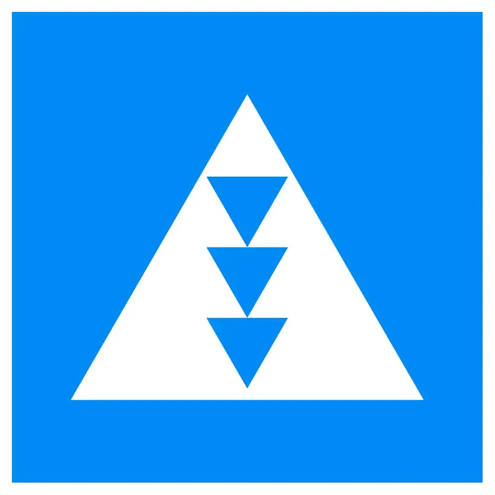 Znak Żeglugowy E. 5.7 - postój dla statków przeznaczonych do pchania, które powinny pokazywać trzy niebieskie światła lub trzy niebieskie stożki - folia pierwszej generacji - 900x900 mm - sklep drogowy Widrog.webp