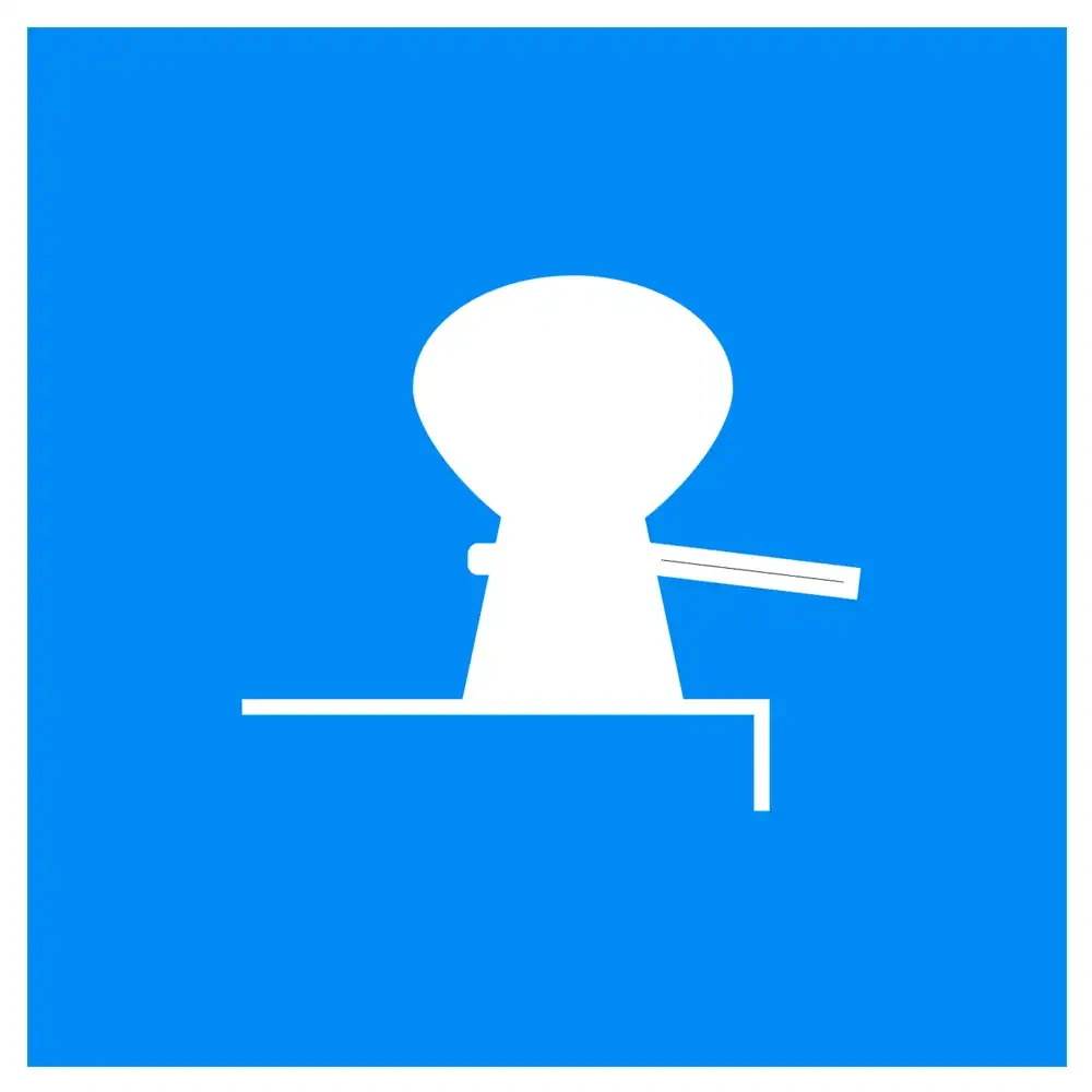 Znak Żeglugowy E. 7 - zezwolenie na cumowanie do brzegu - folia odblaskowa pierwszej generacji - 900x900 mm - sklep drogowy Widrog.webp