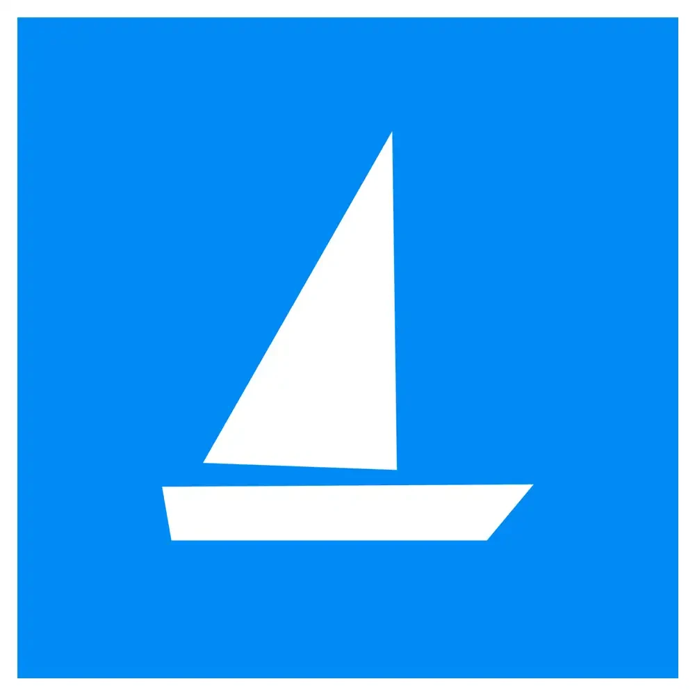 Znak Żeglugowy E. 18 - zezwolenie na ruch statków żaglowych - folia odblaskowa drugiej generacji - 900x900 mm - sklep drogowy Widrog.webp