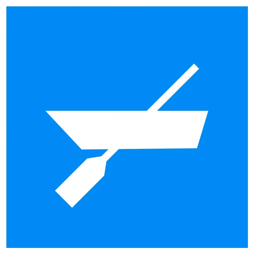 Znak Żeglugowy E. 19 - zezwolenie na ruch statków o napędzie wiosłowym - folia odblaskowa pierwszej generacji - 900x900 mm - sklep drogowy Widrog.webp