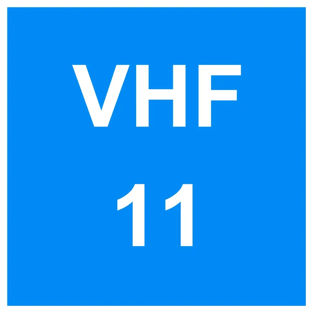 Znak Żeglugowy E. 23 - wskazanie kanału radiotelefonicznego, na którym można uzyskać informacje nawigacyjne - folia odblaskowa drugiej generacji - 900x900 mm - sklep drogowy Widrog.webp