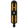 Separator drogowy U-25a - czarno-żółty - zakończenie - 1130x240x80 mm - sklep drogowy Widrog.webp