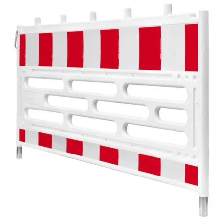 Bariera drogowa TL U-20a (HDPE) w biało-czerwone pasy odblaskowe