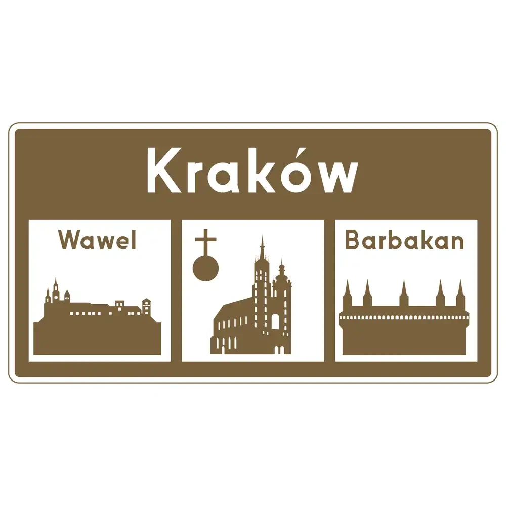 Znak drogowy E-22C - informacja o obiektach turystycznych - folia odblaskowa I generacji - sklep drogowy Widrog.webp