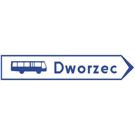 Znak drogowy E-6b - drogowskaz do dworca autobusowego - folia odblaskowa I generacji - sklep drogowy Widrog.webp