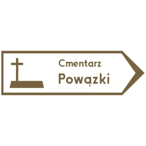 Znak drogowy E-10 - drogowskaz do zabytku jako dobra kultury - folia I generacji