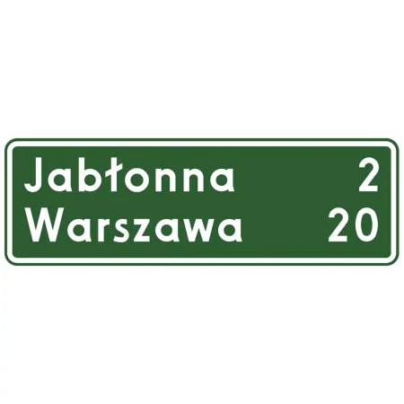 Znak drogowy E-13 - tablica kierunkowa - folia odblaskowa I generacji - sklep drogowy Widrog.webp