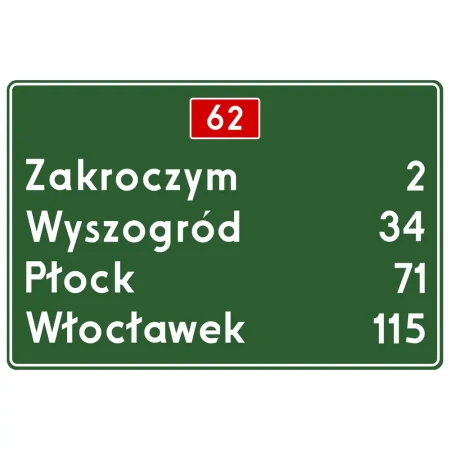 Znak drogowy E-14 - tablica szlaku drogowego - folia odblaskowa I generacji - sklep drogowy Widrog.webp