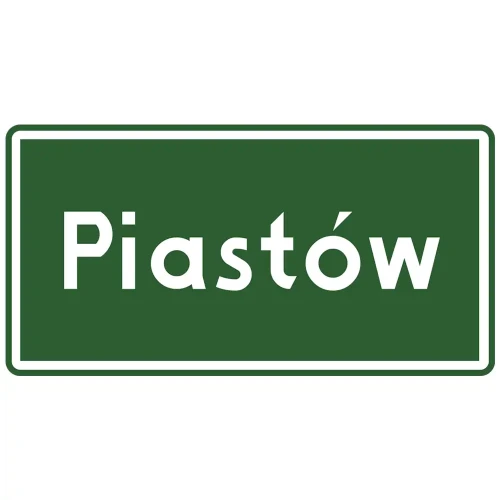 Znak drogowy E-17A - miejscowość - folia odblaskowa I generacji - sklep drogowy Widrog.webp