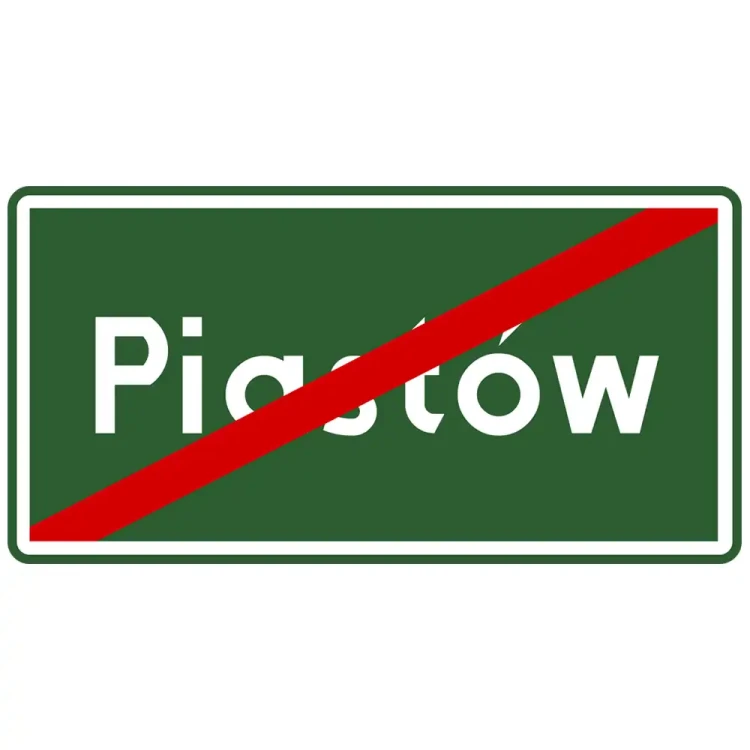 Znak drogowy E-18A - koniec miejscowości - folia odblaskowa I generacji - sklep drogowy Widrog.webp