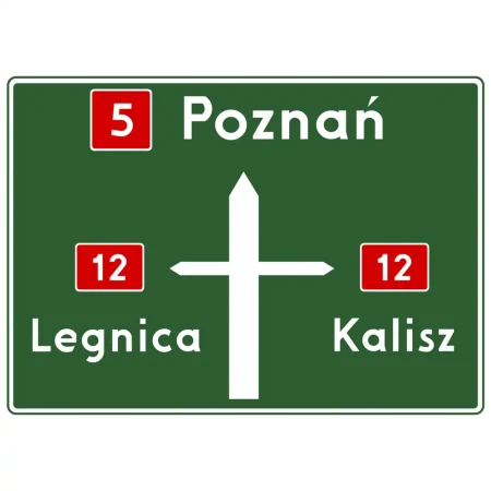 Znak drogowy E-1 - tablica przeddrogowskazowa - folia II generacji - sklep drogowy Widrog.webp