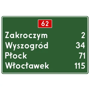 Znak drogowy E-14 - tablica szlaku drogowego - folia II generacji
