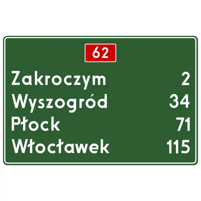 Znak drogowy E-14 - tablica szlaku drogowego - folia drugiej generacji - sklep drogowy Widrog.webp