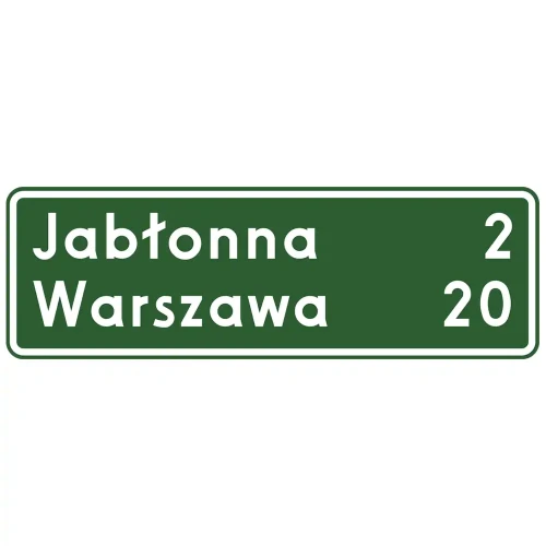 Znak drogowy E-13 - tablica kierunkowa - folia drugiej generacji - sklep drogowy Widrog.webp