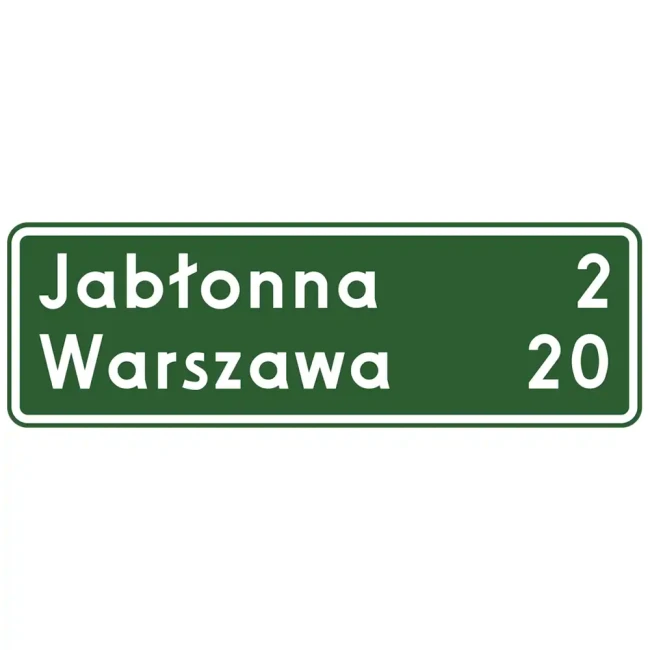 Znak drogowy E-13 - tablica kierunkowa - folia drugiej generacji - sklep drogowy Widrog.webp