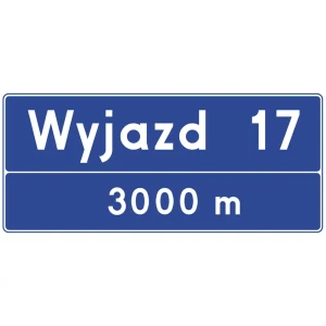 Znak drogowy E-20 - tablica węzła drogowego na autostradzie - folia II generacji