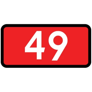 Znak drogowy E-15g - numer drogi krajowej o dopuszczalnym nacisku osi pojazdu do 8 t - folia II generacji