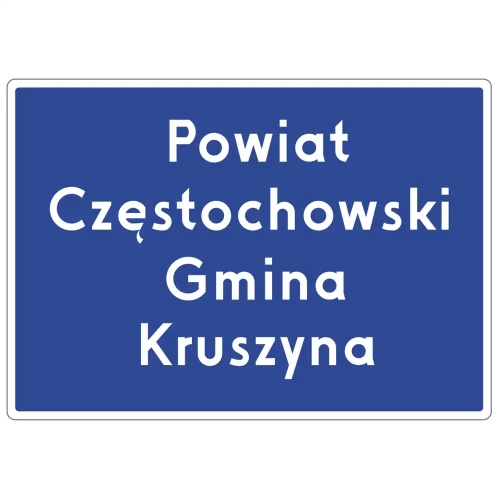 Znak drogowy F-3A - granica obszaru organizacyjnego - folia II generacji