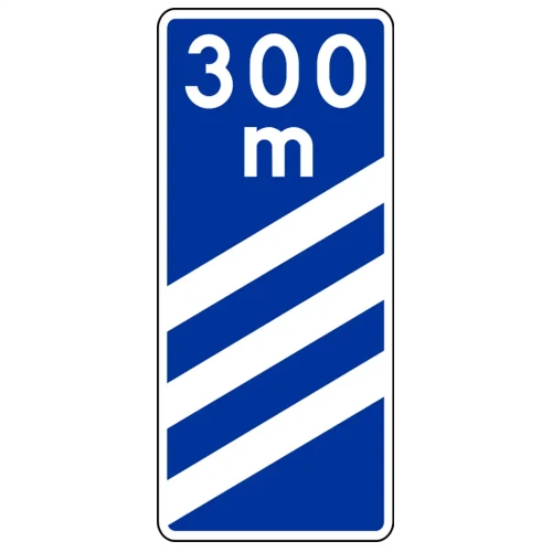 Znak drogowy F-14A - zjazd z autostrady za 300 m - folia II generacji