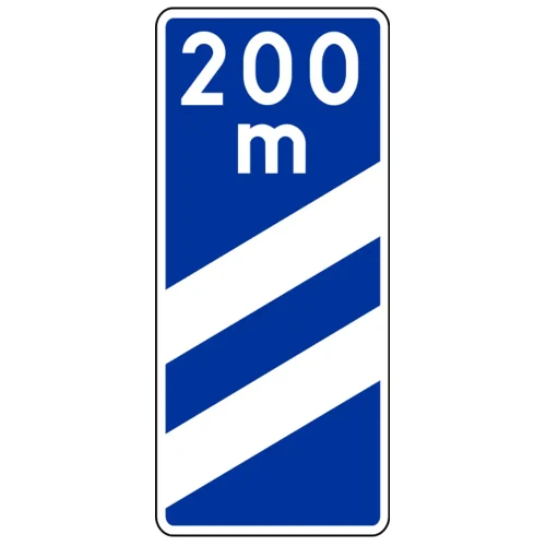 Znak drogowy F-14B - zjazd z autostrady za 200 m - folia odblaskowa drugiej generacji - sklep drogowy Widrog.webp
