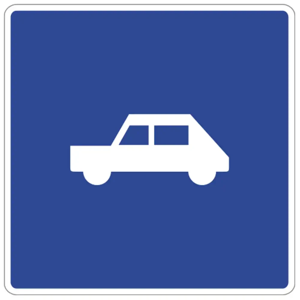 Znak drogowy F-20 - droga tylko dla pojazdów określonych na znaku - folia odblaskowa drugiej generacji - sklep drogowy Widrog.webp