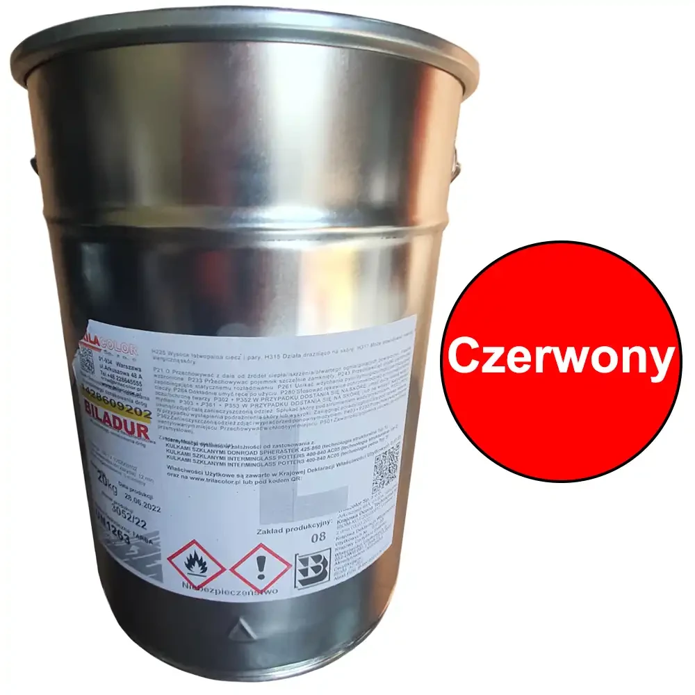 Masa chemoutwardzalna Biladur - czerwona - oznakowanie typu I - sklep drogowy Widrog.webp