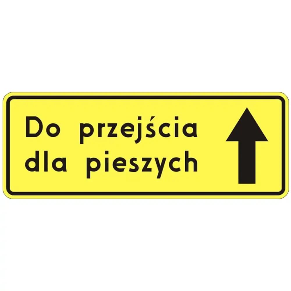Tablica - do przejścia dla pieszych prosto - 900 x 350 mm - folia I generacji - sklep drogowy Widrog.webp
