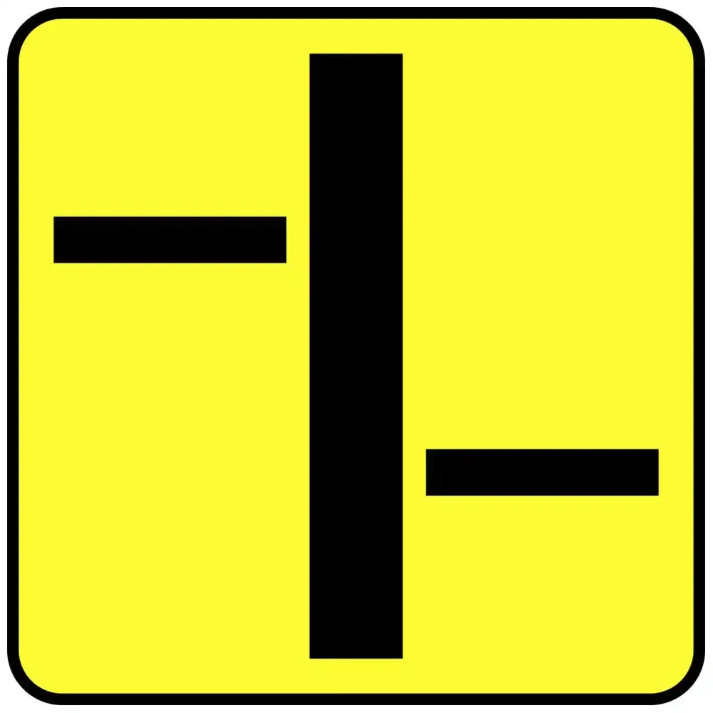 Tabliczka T-6B - uklad drog podporzadkowanych - folia odlbaskowa drugiej generacji - 600 x 600 mm - sklep drogowy Widrog.webp