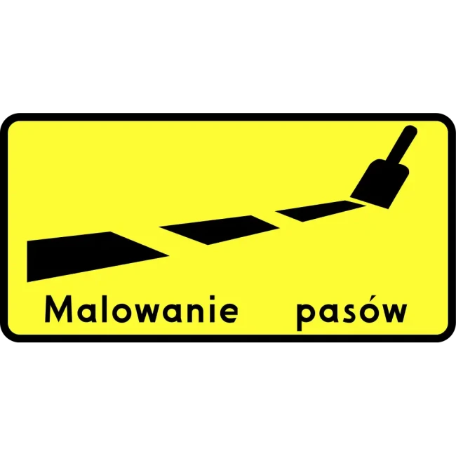 Tabliczka T-19 wskazująca na malowanie znaków poziomych - folia odblaskowa drugiej generacji - 1600 x 900 mm - sklep drogowy Widrog.webp