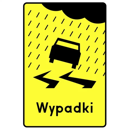 Tabliczka T-15 - czeste wypadki spowodowane sliska nawierzchnia - folia odblaskowa drugiej generacji - sklep drogowy Widrog.webp