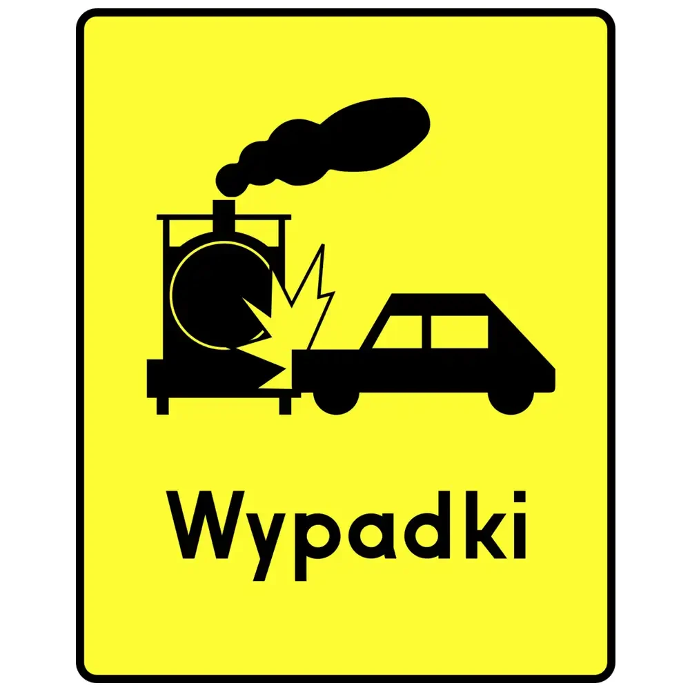 Tabliczka T-14D - niebezpieczny przejazd kolejowy - folia odblaskowa drugiej generacji - 600 x 750 mm - sklep drogowy Widrog.webp