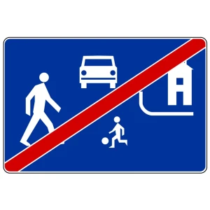 Znak drogowy D-41 - koniec strefy zamieszkania - 600x400 mm - folia II generacji