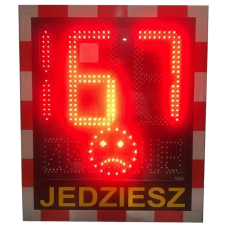 Radarowy wyświetlacz prędkości - Speed LUX B z buźką z panelem solarnym - sklep drogowy Widrog.webp