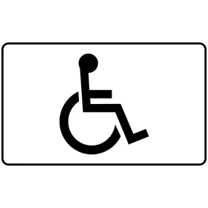 Tabliczka T-29 mini - miejsce dla osób niepełnosprawnych -  480x290 mm - folia II generacji 