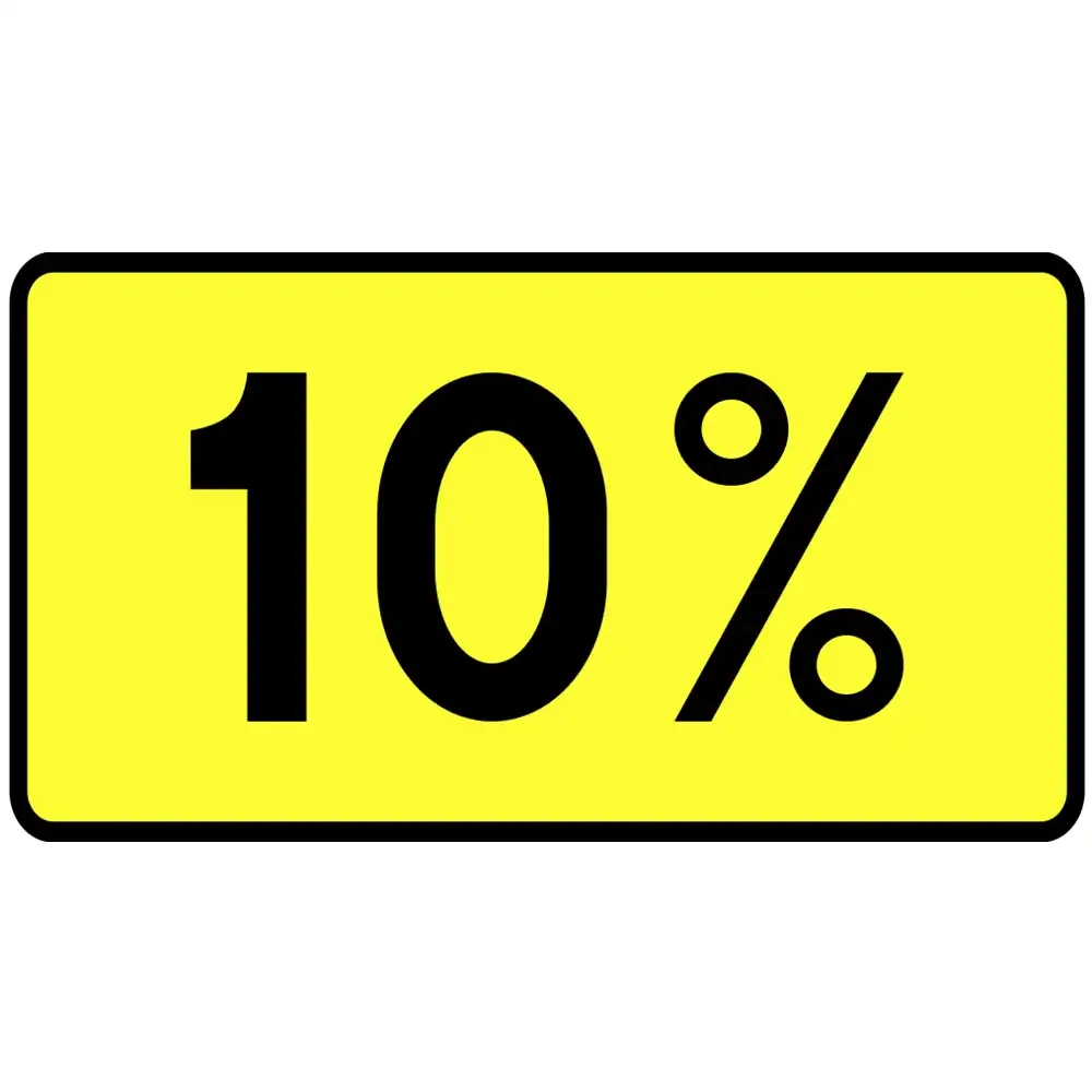 Tabliczka T-9 - wskazuje spadek lub wzniesienie drogi - folia II generacji.webp