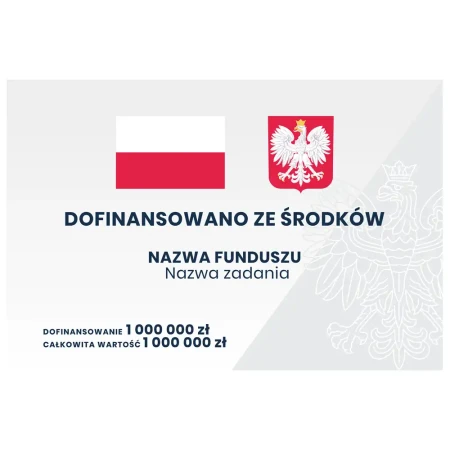 Tablica informacyjna - zadania finansowane lub dofinansowane z państwowych funduszy celowych - sklep drogowy Widrog.webp