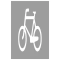 Termoznak P-23 Droga Rowerowa 2000x1100 mm. Duży biały piktogram roweru PREMARK™ (termoplast) na szarym tle. Trwałe oznakowanie poziome dla pasów rowerowych, ścieżek i śluz. Najwyższa jakość dla infrastruktury drogowej.